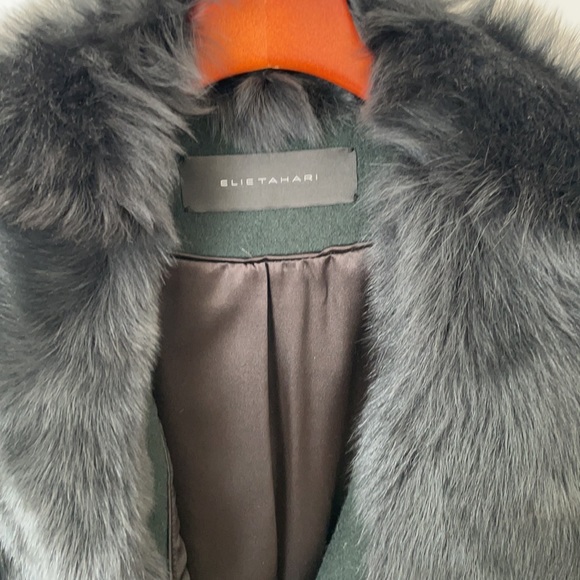 Elie Tahari Wool and Fur Collar Coat - Picture 4 of 9